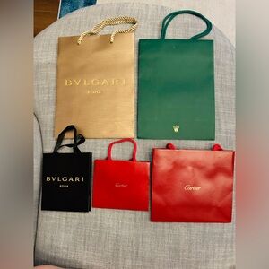 Lot 5 Rolex, BVLGARI, Cartier gift bags